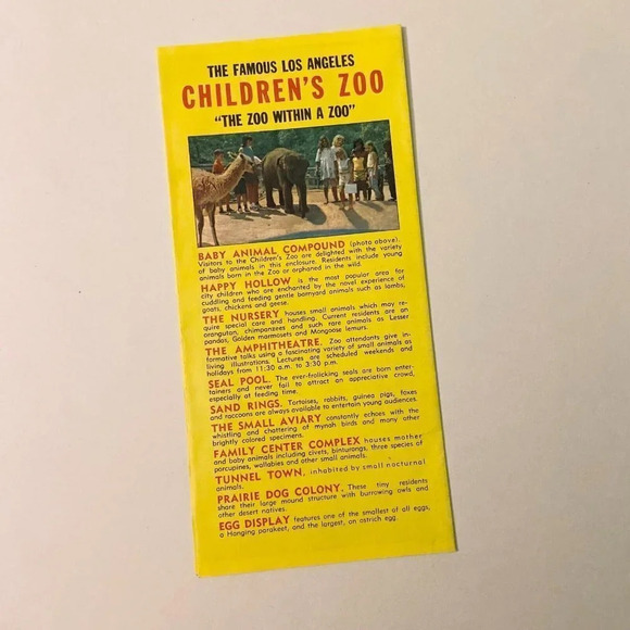 Vintage Los Angeles  Zoo Travel Guide Brochure California - Picture 2 of 10